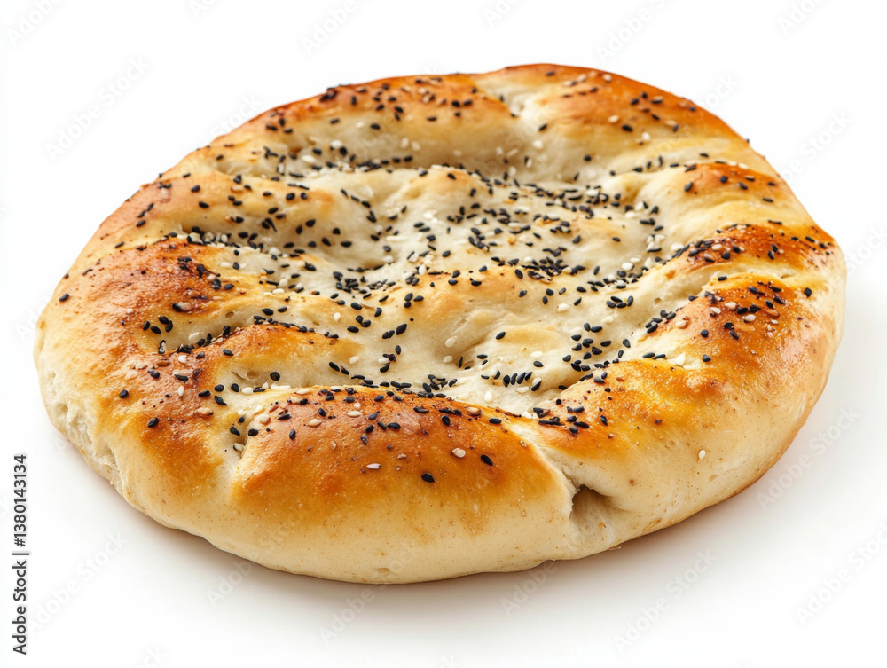 Freshly baked Turkish pita bread topped with sesame seeds, perfect for any meal Freshly baked Turkish pita bread topped with sesame seeds, perfect for any meal