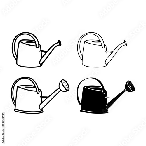 watering can vector icons 