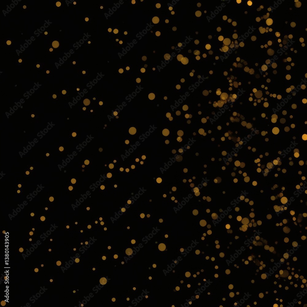 Golden Bokeh Lights on Black Background Golden Bokeh Lights on Black Background