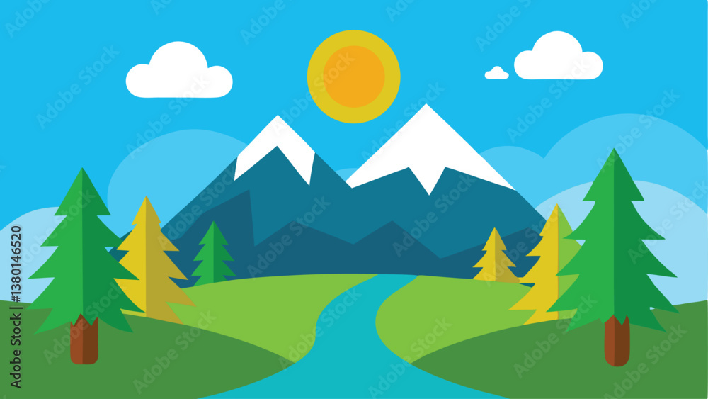 mountain landscape with trees