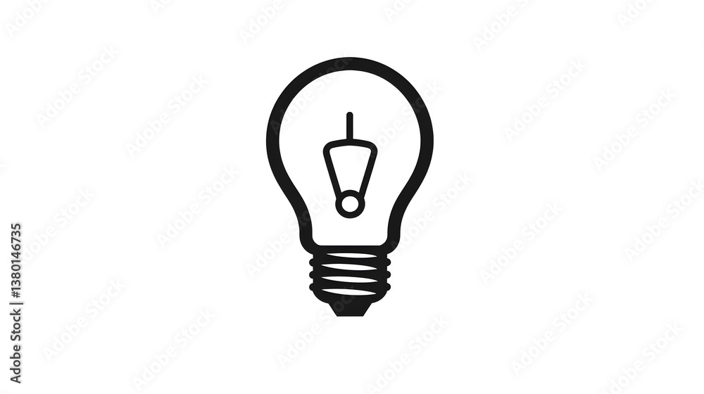 Minimalist Light Bulb Icon with Black Outline
Minimalist Light Bulb Icon with Black Outline