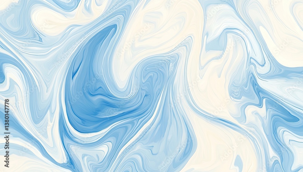 Abstract marbled swirls in light blue and cream Abstract marbled swirls in light blue and cream