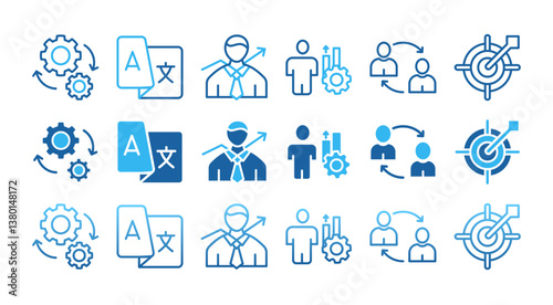 NEC icon set with multiple style provider, webspace, domain, website, server, data, traffic and service	