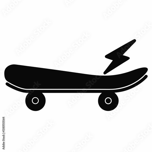electric skateboard silhouette vector illustration