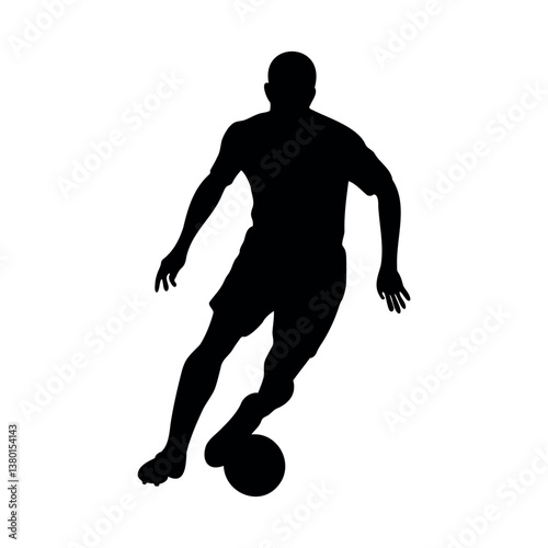 Football player in action silhouette vector