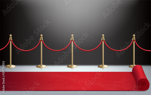 Red carpet Realistic Composition