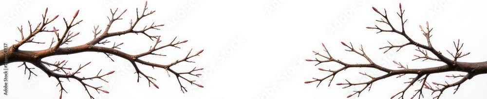 Isolated Branches on White Background with Twigs, trees, white background, wood Isolated Branches on White Background with Twigs, trees, white background, wood