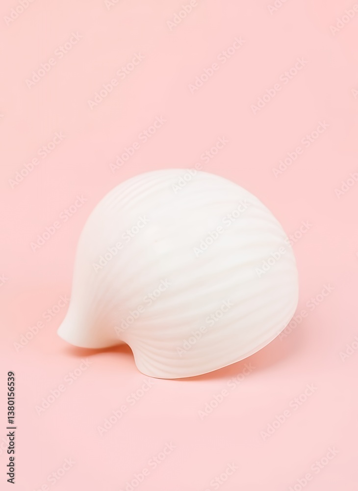 Fototapeta premium Elegant White Shell on Pink Background