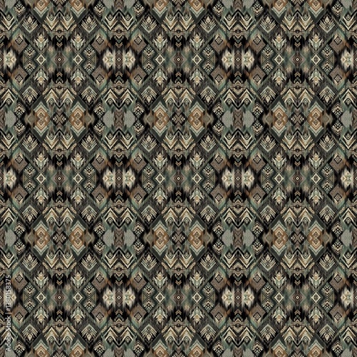 Seamless Ikat Print Pattern – Textile and Fashion Design for Trendy Fabrics