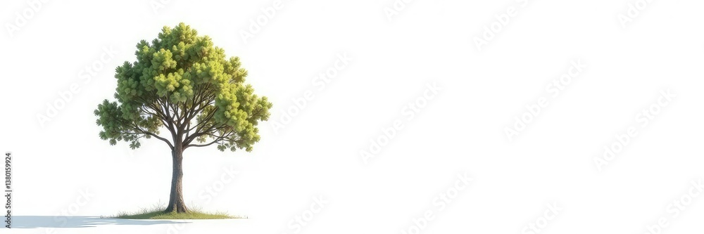 Isolated tree against a stark white background, whiteness, solitude Isolated tree against a stark white background, whiteness, solitude