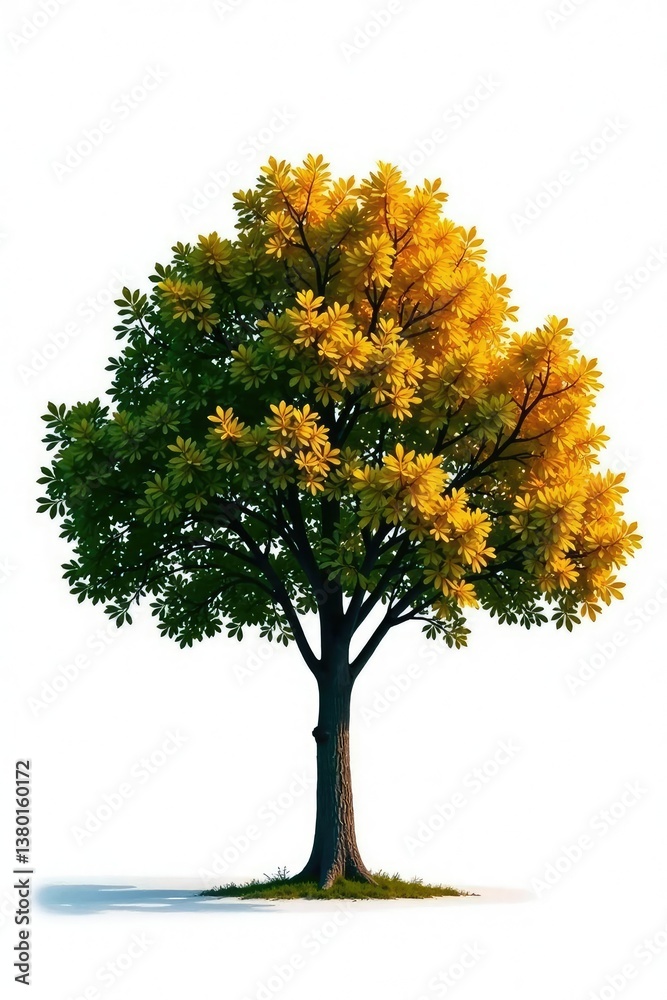 Fototapeta premium Isolated tree against a contrasting white background, stark, tree, nature