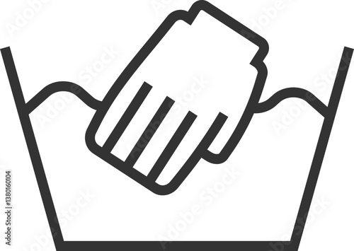 Hand Wash Symbol for Laundry Instructions