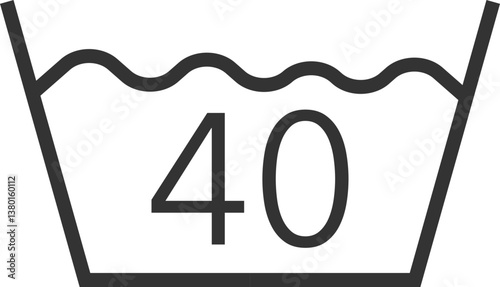 Machine Wash at 40 Degrees Celsius Icon