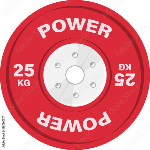 25 Kilogram Red Barbell Weight Plate Icon