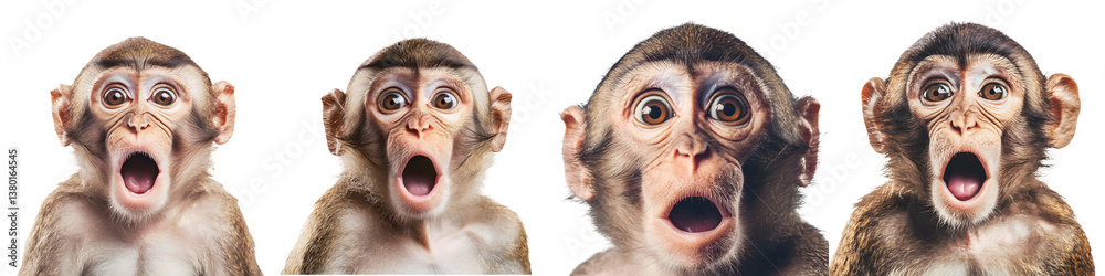 Surprised monkeys with expressive faces Surprised monkeys with expressive faces