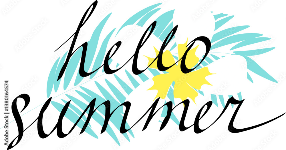 Obraz premium summer design with tropical flower and leaf
