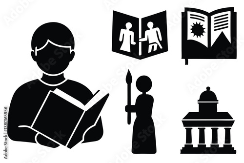 Important Historical Events Vector Illustration Collection
