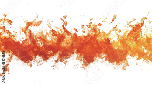 A vivid depiction of a fiery blaze, showcasing intense combustion with swirling flames and glowing embers. This dynamic illustration captures the raw energy and heat of fire, 