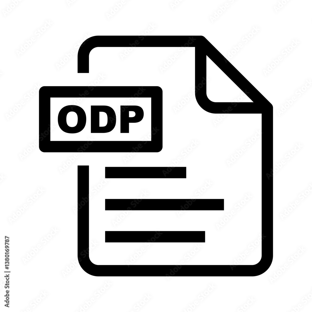 ODP file document icon.ODP file symbols. ODP file document icon.ODP file symbols.