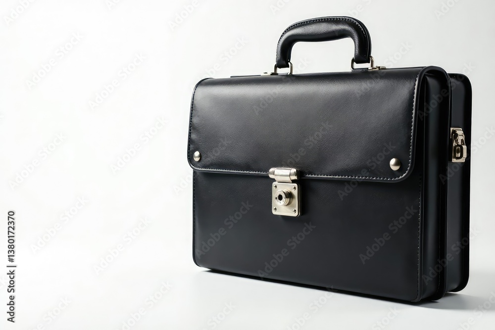 Locked briefcase, confidential files on white , forbidden, privacy Locked briefcase, confidential files on white , forbidden, privacy