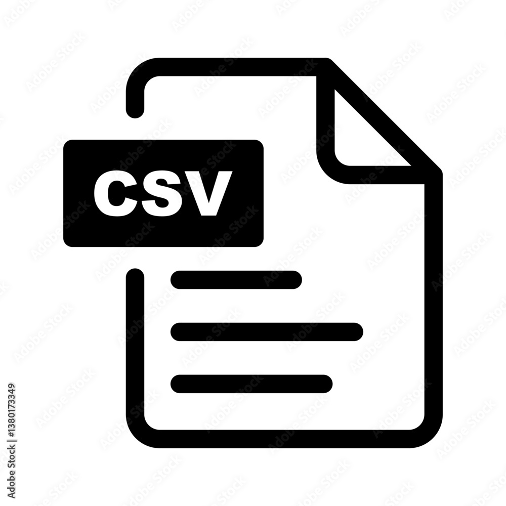 PrintCSV file document icon.CSV file symbols. PrintCSV file document icon.CSV file symbols.
