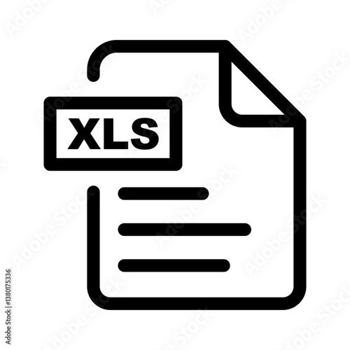 XLS file document icon.XLS file symbols.