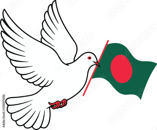 A dove carrying Bangladesh Flag