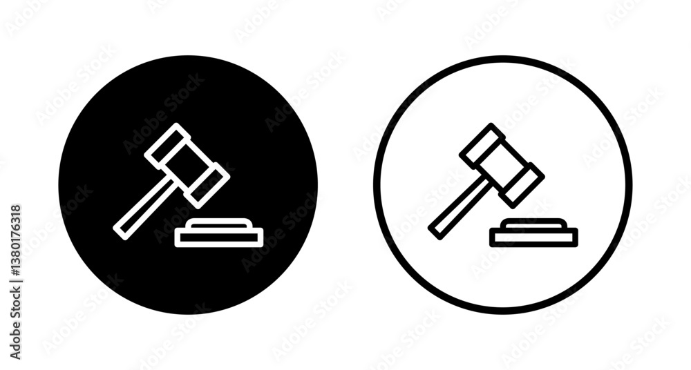 Gavel icon logo design. judge gavel sign and symbol. law icon. auction hammer Gavel icon logo design. judge gavel sign and symbol. law icon. auction hammer