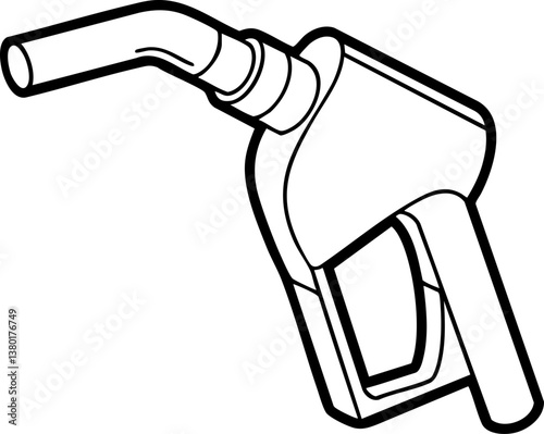 A simple illustration of a fuel nozzle, commonly used at gas stations for refueling vehicles.