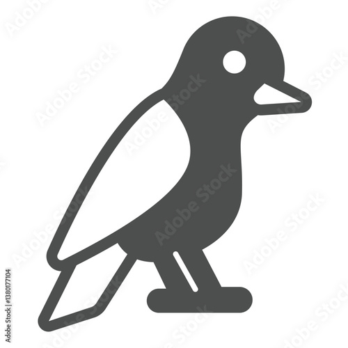 Pigeon bird solid icon, eco tourism concept. Vector graphics. Dove bird, flying animal sign on white background, glyph style icon for mobile or web design.