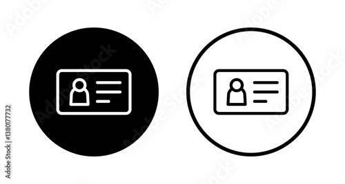 License icon logo design. ID card icon. driver license, staff identification card