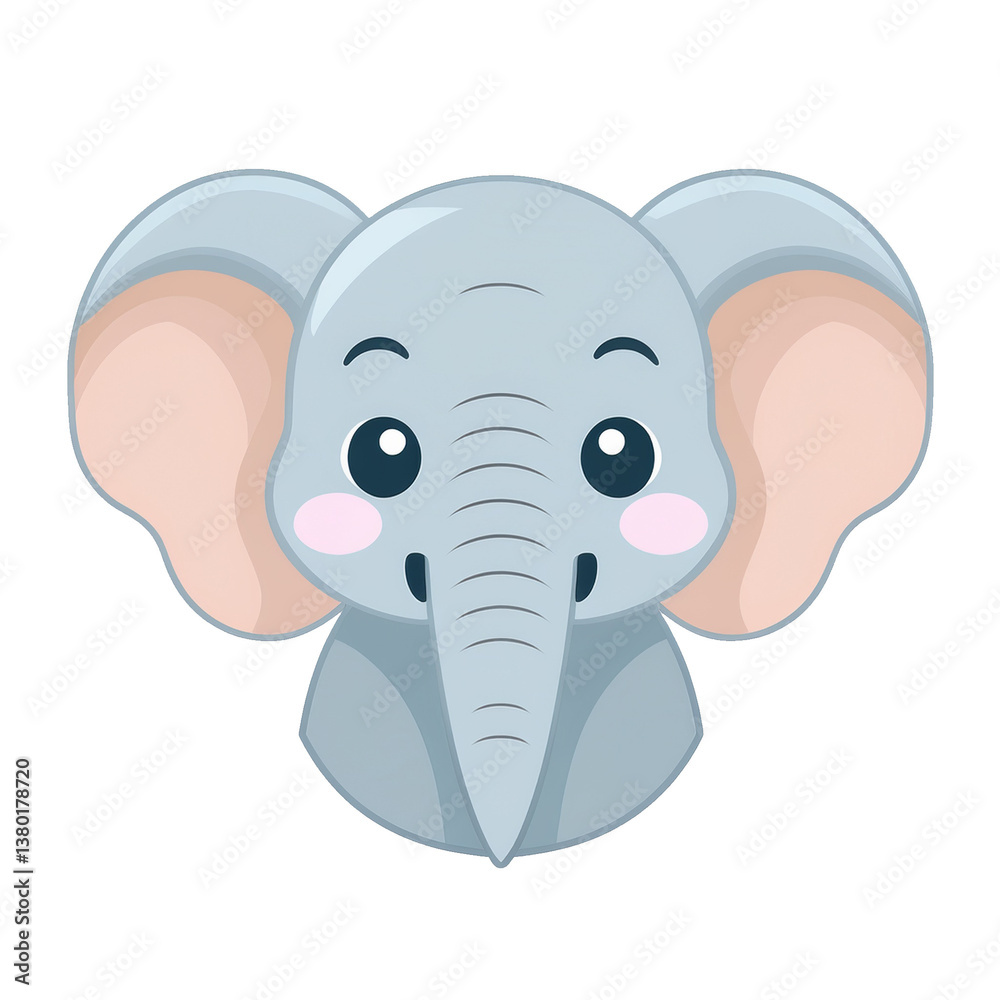Fototapeta premium Elephant emoji on transparent png background