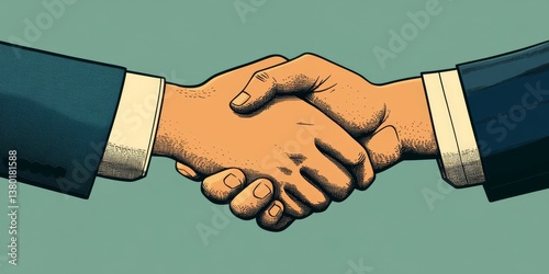 businessman handshake for teamwork, successful Business deal partnership concept, Generative AI