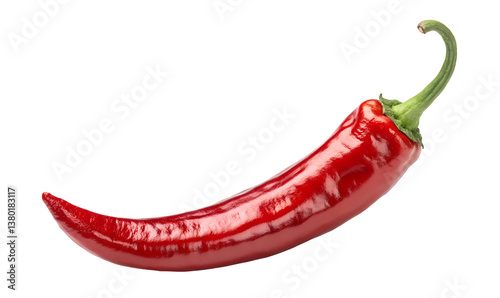 Red chili pepper on transparent background