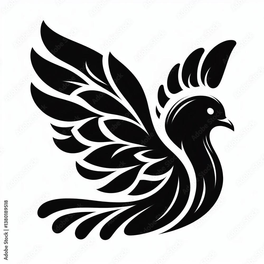 Obraz premium Stylized Silhouette Illustration of Various Birds