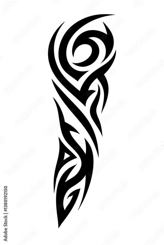 Naklejka premium Arm sleeve tattoo vector illustration on a white background.