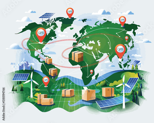 vector illustrative poster that celebrates global communication technology . Showcase a world travel by advanced communication systems.