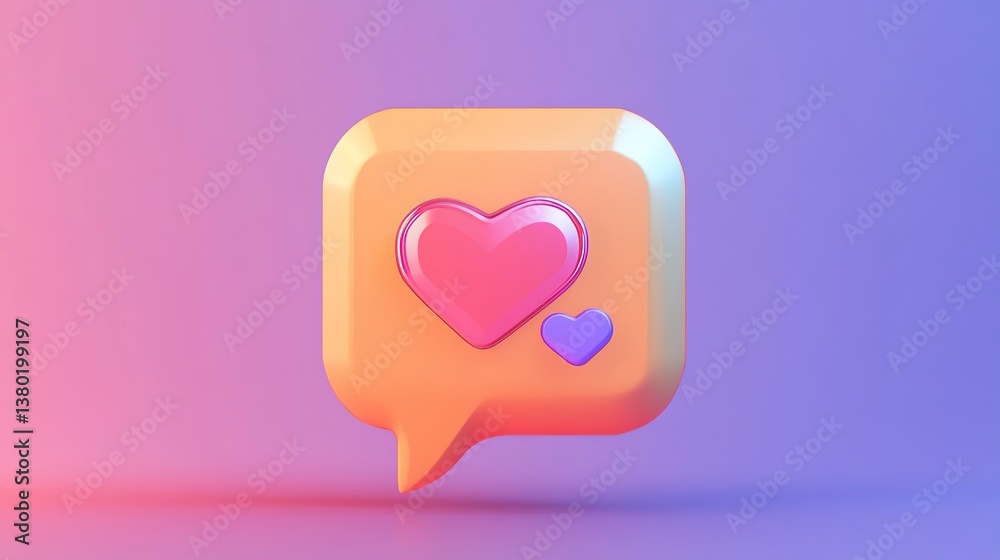 Notification icon displaying likes and comments with vibrant colors, commonly used in digital communication Notification icon displaying likes and comments with vibrant colors, commonly used in digital communication