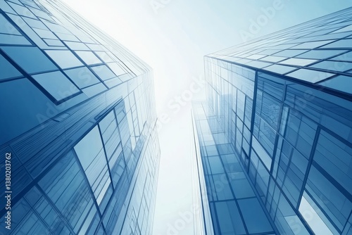 Stunning abstract blue building background with vivid colors and modern architectural design elements