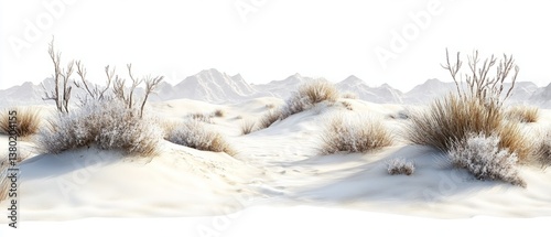 Obraz na płótnie PNG Snow in oasis desert landscape nature ground environment. w salonie