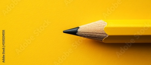 Obraz na płótnie PNG image of a yellow pencil is generated using AI, highlighting its role as a fundamental tool in school offices for drawing and writing activities w salonie