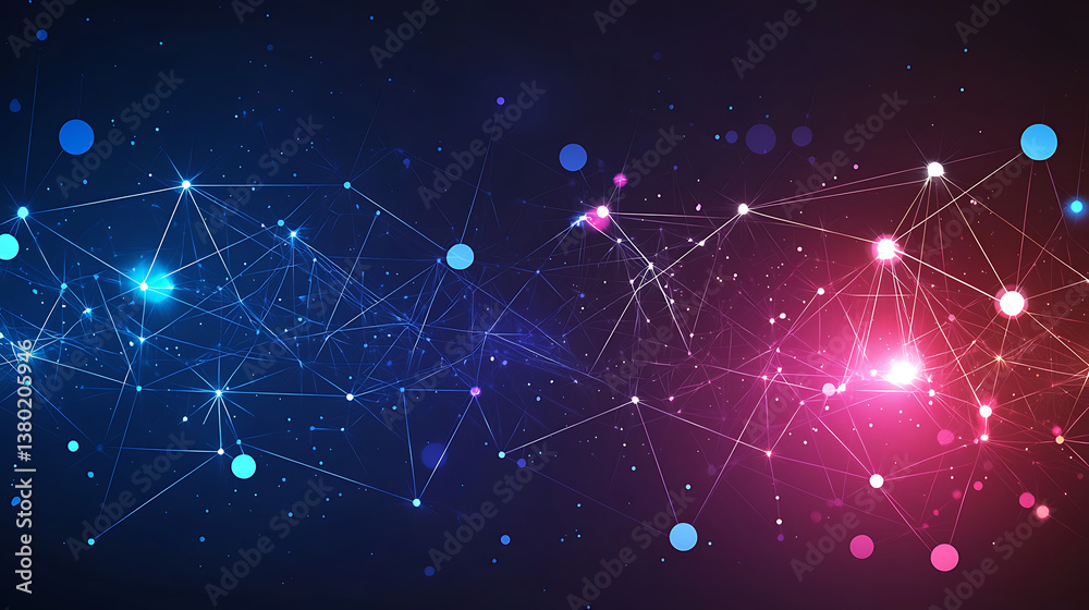 A colorful, abstract image of a galaxy with many dots and lines A colorful, abstract image of a galaxy with many dots and lines