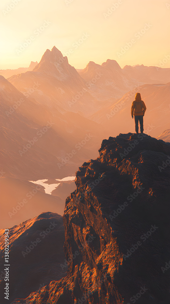 Fototapeta premium Reaching New Heights: Symbolizing Growth and Aspiration in the Dawn of a New Era