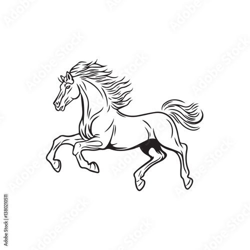 Horse Running Vector Animal Illustration Silhouette