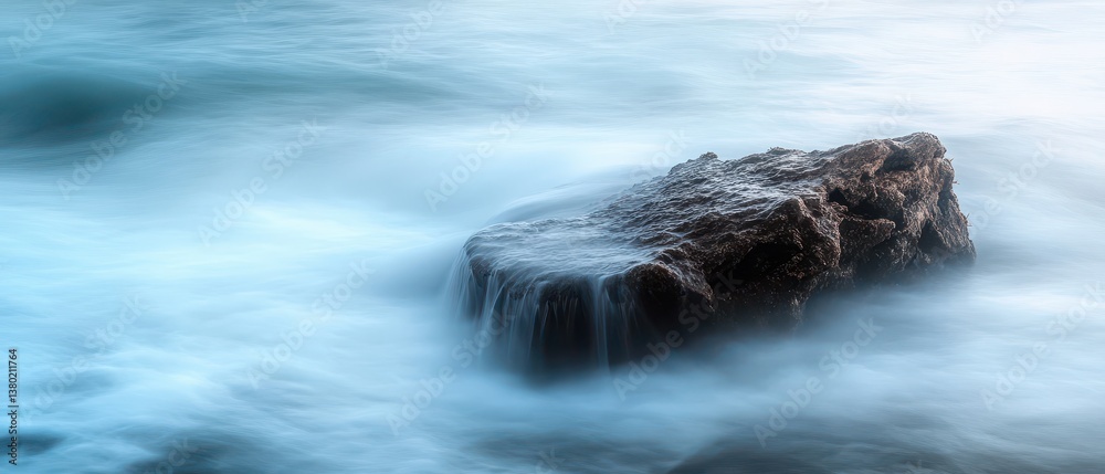 custom made wallpaper toronto digitalSilky smooth ocean water washing over a weathered rock, long exposure for a dreamy effect