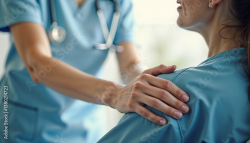 Empathetic Doctor Patient Comfort in Scrubs