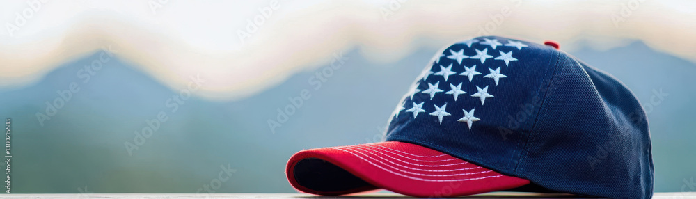 Fototapeta premium independence day, stylish cap featuring stars and stripes symbolizes independence and day celebrations