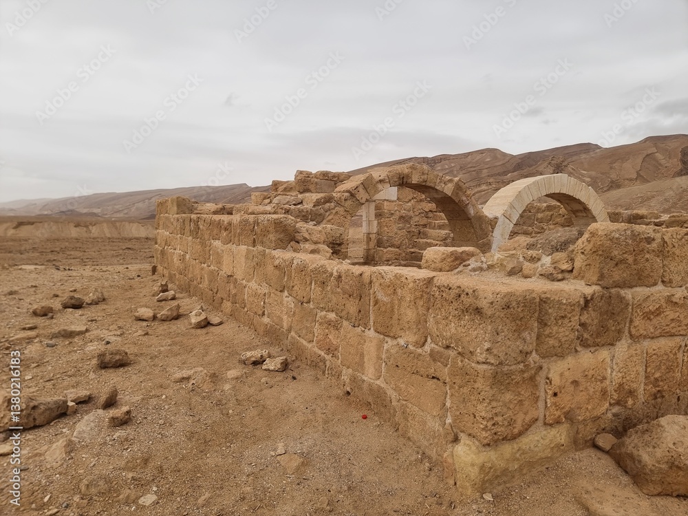 Obraz premium Ruins of an old fortress . Arava , Israel 