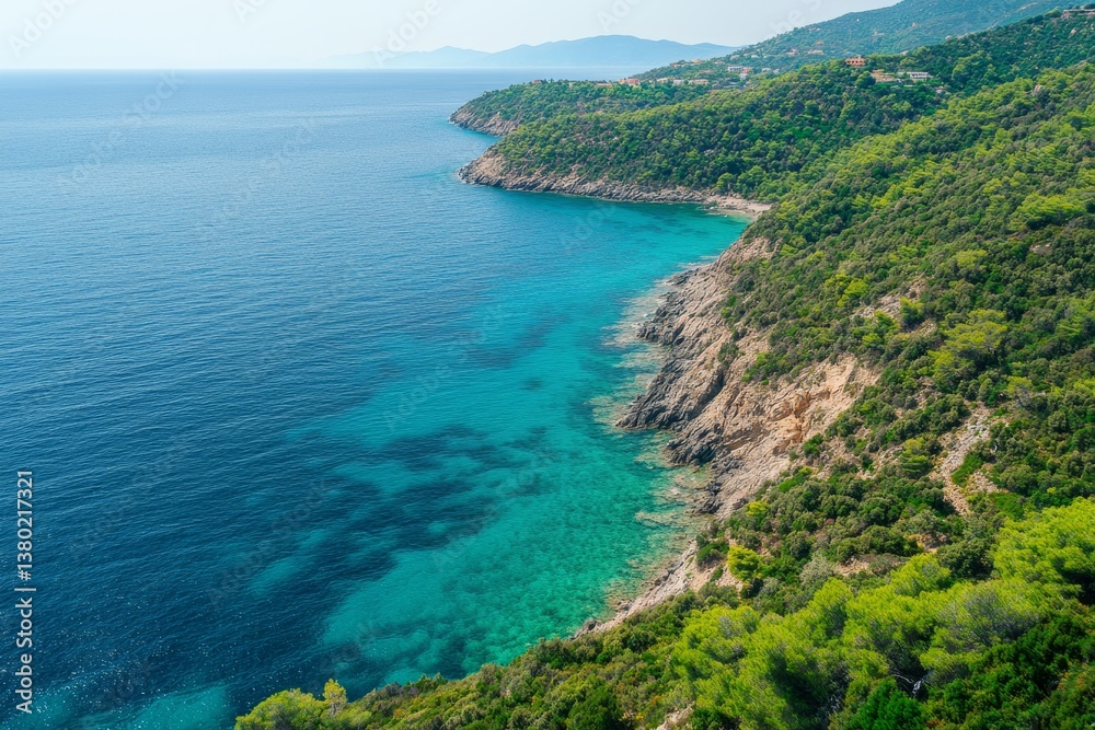 Scenic view of a tranquil body of water surrounded by trees and mountains in the background Scenic view of a tranquil body of water surrounded by trees and mountains in the background