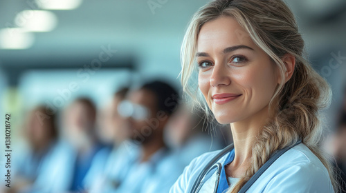 A professor lecturing nursing trainees about ethical decision-making in healthcare settings